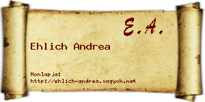 Ehlich Andrea névjegykártya